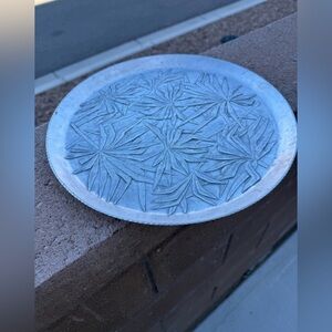 VINTAGE Stylart Everlast Hand‑Forged Palm Leaf Metal Plate